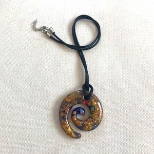 New Venetian Glass Circle of Life Necklace